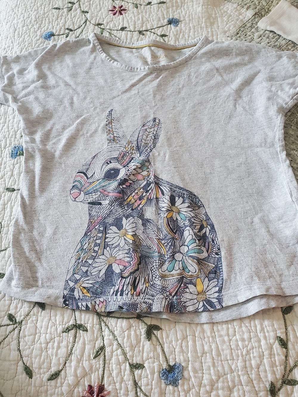 Mini Boden Girls Bunny Tee, Size 6-7